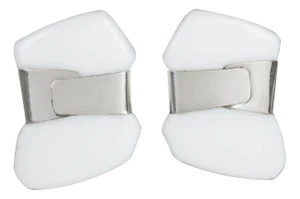 Anne and Frank Vigneri Sterling Silver and White Lucite Clip Earrings