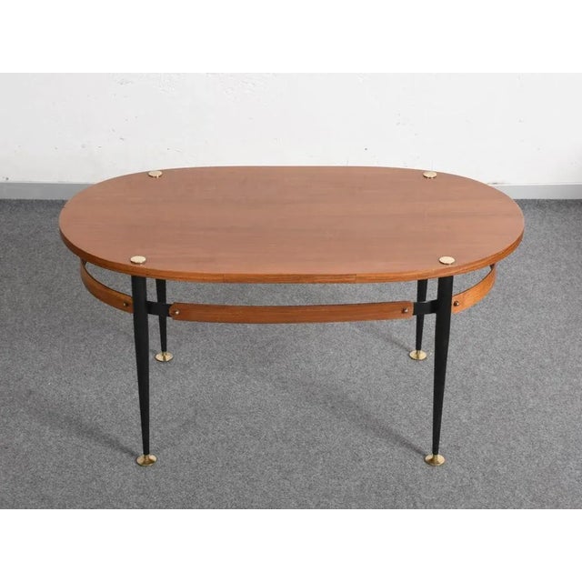 Brown Mid-Century Italian Iron & Teak Wood Coffee Table by Silvio Cavatorta, 1950s For Sale - Image 8 of 18