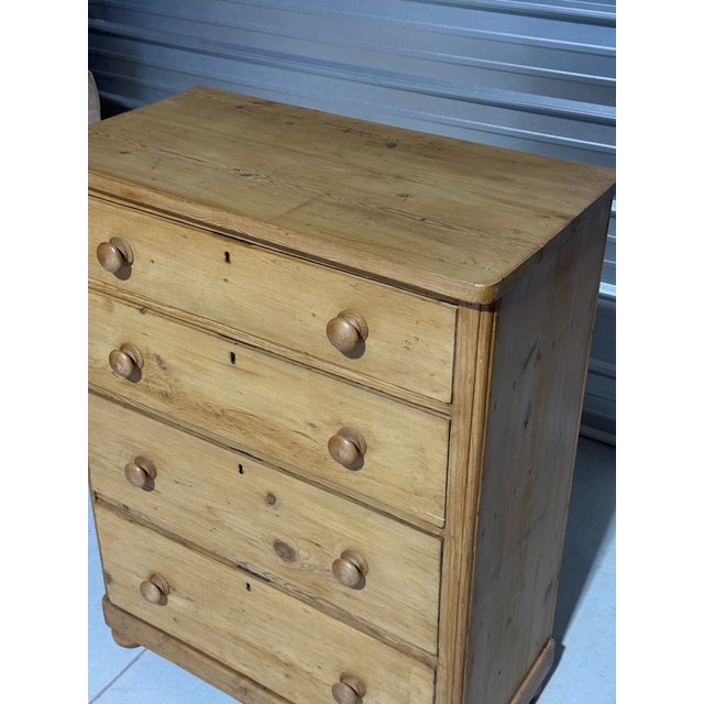 Brown Antique Pine Four Drawers - Chest of Drawers From England For Sale - Image 8 of 18