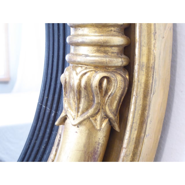 American 19th Century Giltwood Convex Mirror For Sale - Image 3 of 3