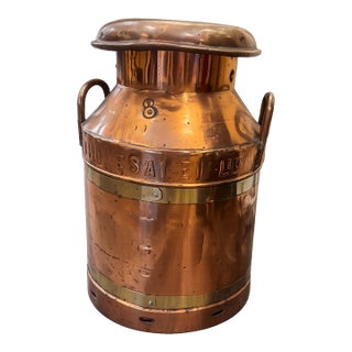 Antique English Copper Dairy Milk Churn by United Dairies Wholesale Ltd. For Sale