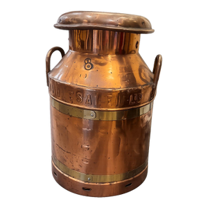 Antique English Copper Dairy Milk Churn by United Dairies Wholesale Ltd.