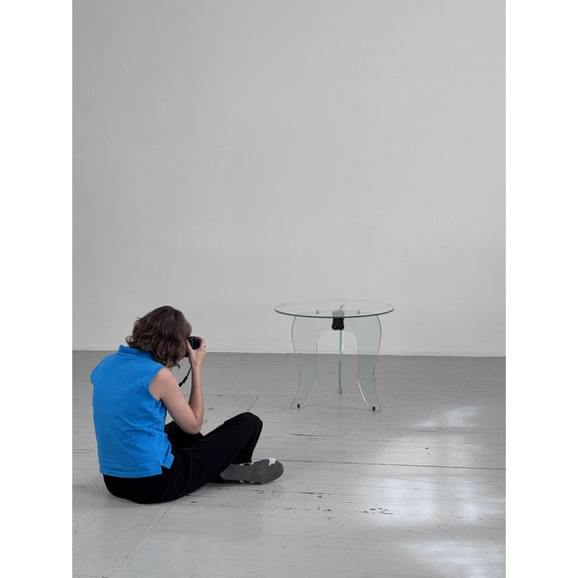 Round Side Table in Crystal Glass, 1940s For Sale - Image 14 of 15