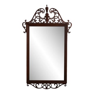 Baker Fretwork Mahogany Framed Mirror For Sale
