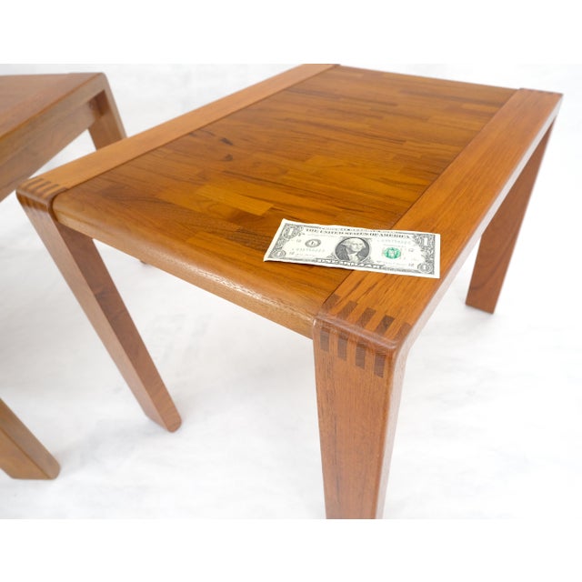 Pair of Solid Teak Danish Mid Century Modern Teak Side End Night Tables Stands For Sale - Image 11 of 15