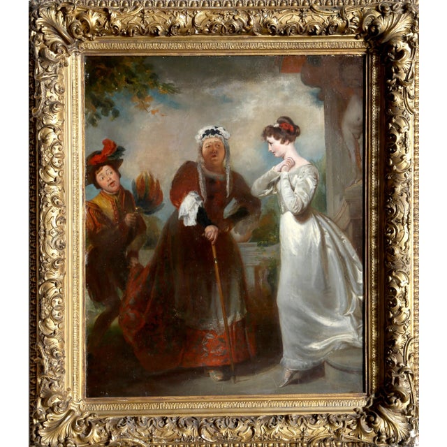 Realism Juliet and Her Nurse With the Page Peter from Shakespeare's Romeo and Juliet, Henry Perronet Briggs Oil on Canvas For Sale - Image 3 of 3