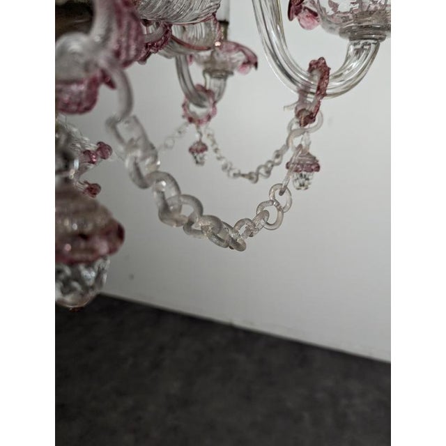 Glass Polychrome Venetian Chandelier in Blown Glass For Sale - Image 7 of 14