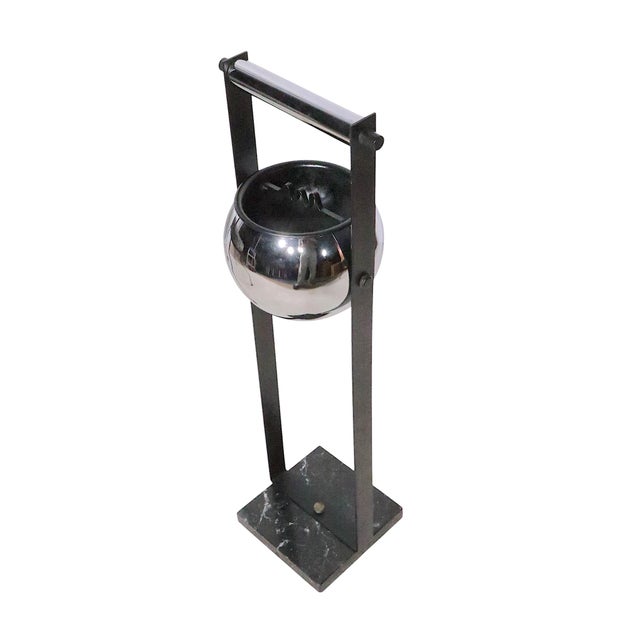 Sonneman Lighting Groovy Modernist Black and Chrome Floor Ashtray C. 1970's For Sale - Image 4 of 10