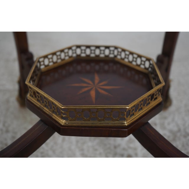 Maitland Smith French Louis XV Mahogany Lamp Table W. Brass Ormolu For Sale - Image 9 of 13