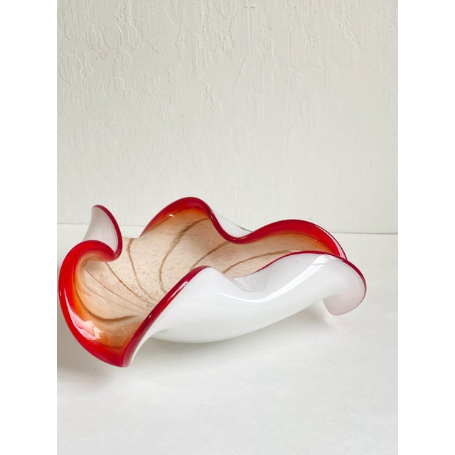 1960s 1960s Murano Attributed “Circus Tent” Glass Bowl Alfredo Barbini Style For Sale - Image 5 of 9