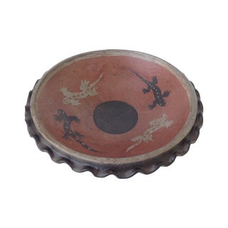 Vintage Terracotta Hand-Made Fluted African Bowl For Sale