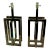Vintage Sculptural Multi Rectangular Brass Lamps - A Pair For Sale