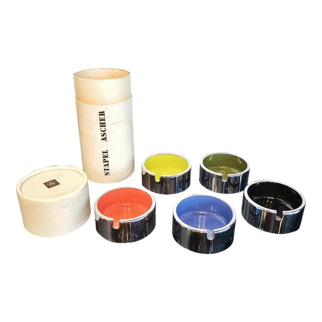 Stacking Ashtrays by Isamu Kenmochi, Boxed Set of 5 ('60s) For Sale