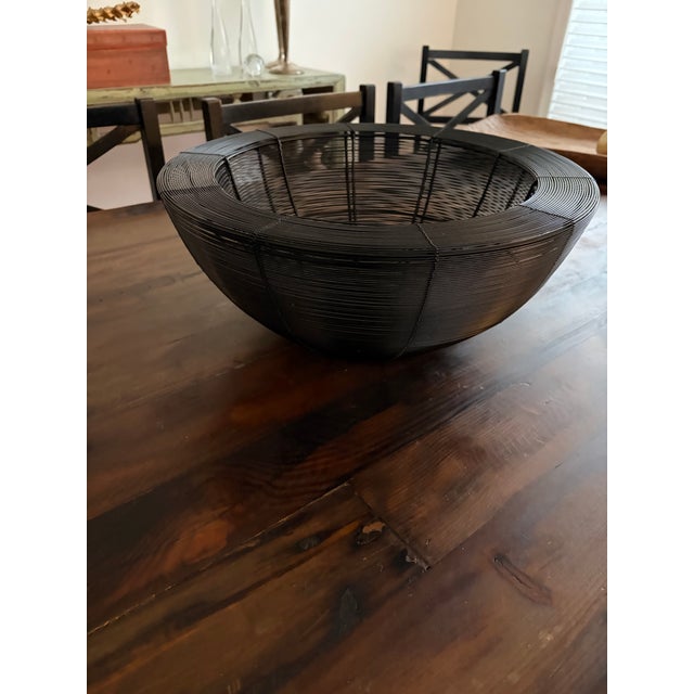 Vintage Postmodern Black Wire 16" Centerpiece Bowl - Circa 1980s For Sale - Image 9 of 10