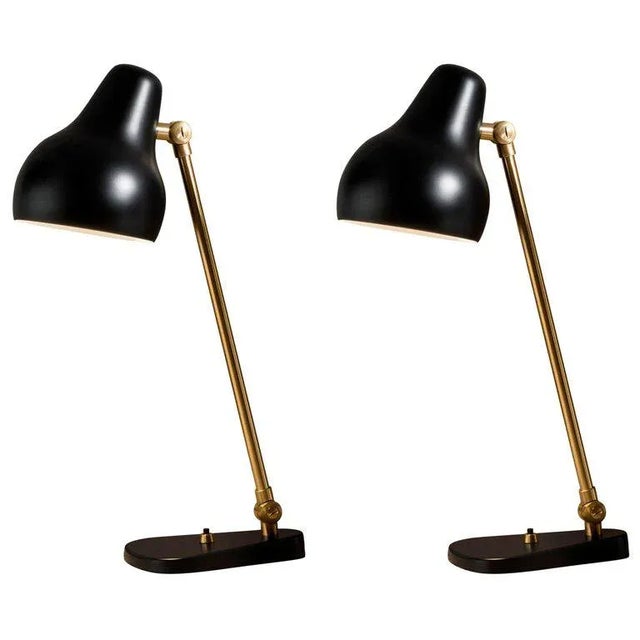 Vilhelm Lauritzen 'VL38' Black Table Lamp for Louis Poulsen The 'VL38' was originally designed in the 1930s by Vilhelm...