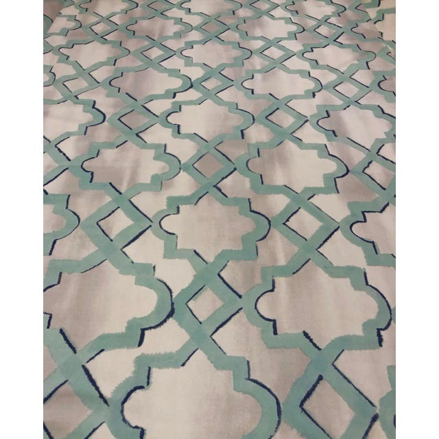 Dransfield & Ross Geo Haze - Transitional Ice Blue Printed Cotton Twill Multipurpose Fabric - 41.5 Yards For Sale In Atlanta - Image 6 of 6