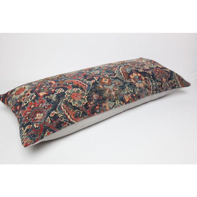 Contemporary Decorative Antique Rug Pillow – Authentic Handwoven Wool Cushion 16" X 36" For Sale - Image 3 of 9