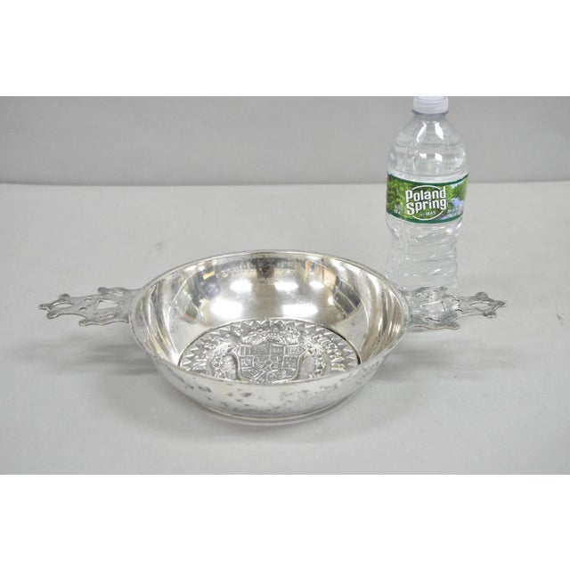 Vintage Spanish Renaissance Silver Plated Coat of Arms Communion Cup Bowl. Interior marking: HISPAN TE IND REX NG 8R P....