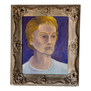1978 Vintage “Self Portrait” Oil on Canvas Painting by Fran Mayer