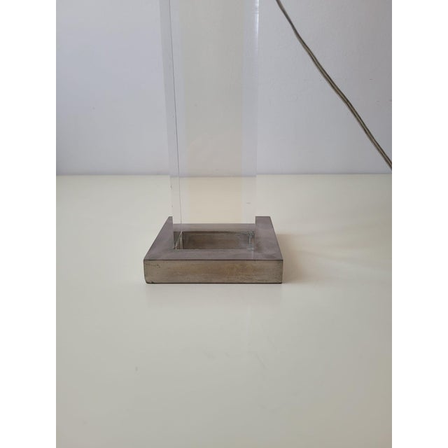 Acrylic Glass and Metal Table Lamp, Italy, 1970s For Sale - Image 10 of 18