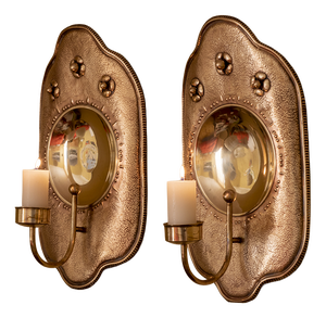 Hollywood Regency Brass Wall Sconces, 1970s, Set of 2