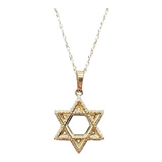 Diamond Star of David Necklace 10kt Yellow Gold 0.15ctw Gh Si New For Sale