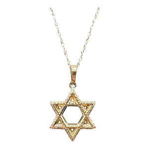 Diamond Star of David Necklace 10kt Yellow Gold 0.15ctw Gh Si New