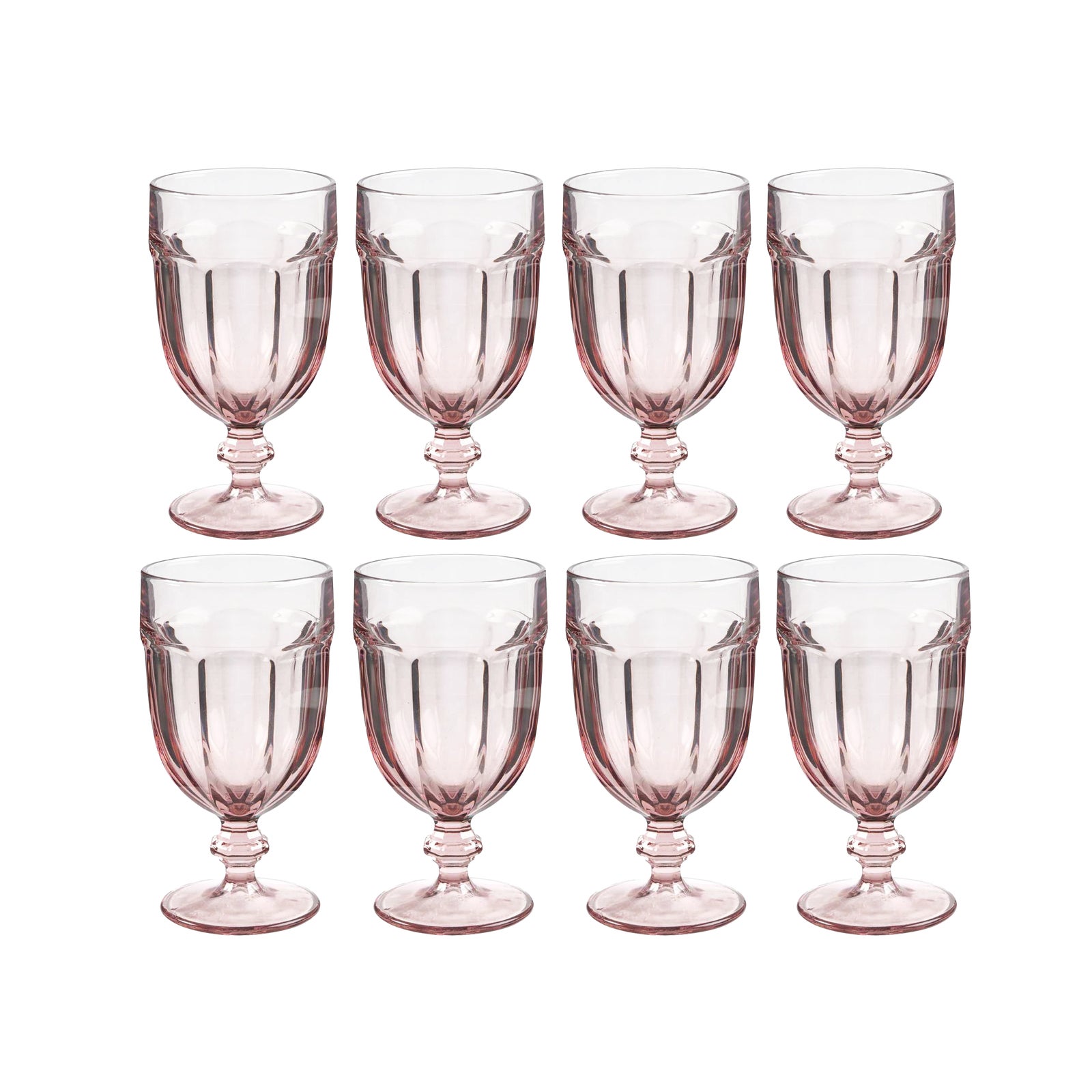 Vintage Libbey Duratuff Goblets Pink Stemmed Glassware Beverage Glasses