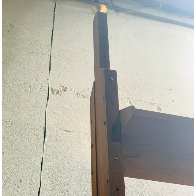 Italian Wooden Modular Bookcase, 1960s For Sale - Image 9 of 10