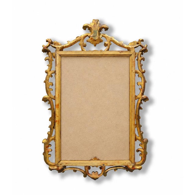 Gold Vintage Rococo Carved and Gilded Wooden Wall Mirror For Sale - Image 8 of 10