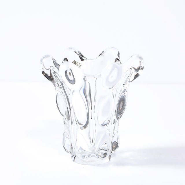 Art Vannes Mid-Century Modernist Splash Form Crystal Vase Signed Art Vannes For Sale - Image 4 of 18