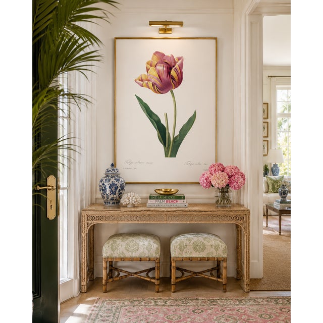 Pink Tulip by Pierre-Joseph Redouté, Vintage Botanical Art Print, 40" X 60" For Sale - Image 8 of 11