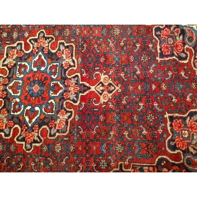 1900 - 1909 Vintage Persian Bidjar Rug, Hand-Knotted Wool, Geometric Pattern, Red & Blue, 5x8 For Sale - Image 5 of 18