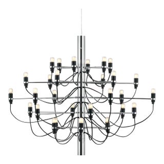 Late 20th Century Authentic Flos 2097/30 Chandelier by Gino Sarfatti, Chrome, Made in Italy For Sale
