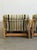 1970s Swedish Lounge Chairs in Striped Linen - Pair For Sale - Image 10 of 12