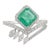 Aristocrat Creative Design Emerald & Diamond Ring in 18k White Gold Size 7 For Sale