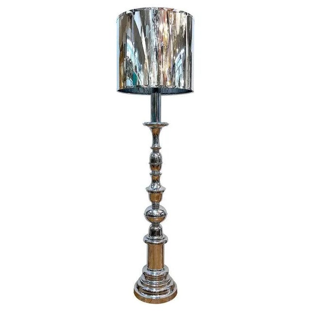1970s Italian Large "Candlestick" Style Floor Lamp For Sale - Image 12 of 12