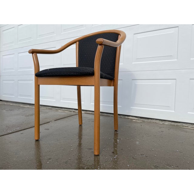 Ink Blue 1990s Mid-Century Modern Accent Chair For Sale - Image 8 of 8