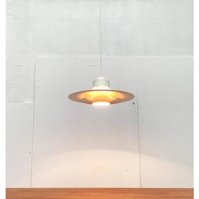 White Mid-Century Danish Metal 754 Pendant Lamp from Horn For Sale - Image 8 of 18