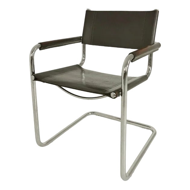 Bauhaus Grey Desk Chair by Mart Stam & Marcel Breuer for Fasem, 1980s For Sale