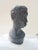 This is a striking, vintage hand-carved African bust meticulously sculpted from dense, heavy ebony hardwood. The piece...