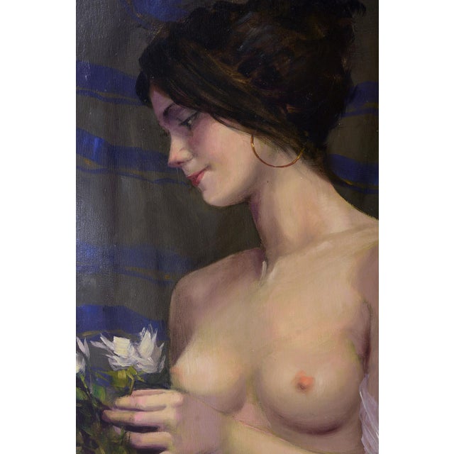 Nicola De Marco's artistry shines through in this exquisite oil on canvas painting titled "La Serenità." De Marco captures...