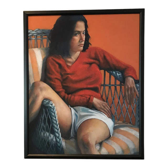 2005 Realist Oil on Canvas Portrait Painting by Al Zerries, Framed For Sale