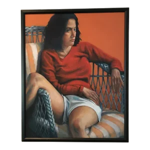 2005 Realist Oil on Canvas Portrait Painting by Al Zerries, Framed