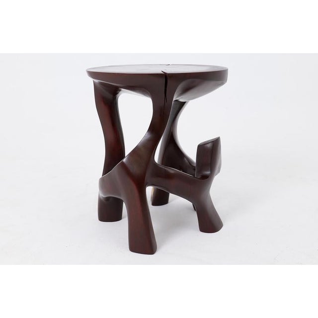 Wood Wooden Sculptural Side Table by Logniture For Sale - Image 7 of 14
