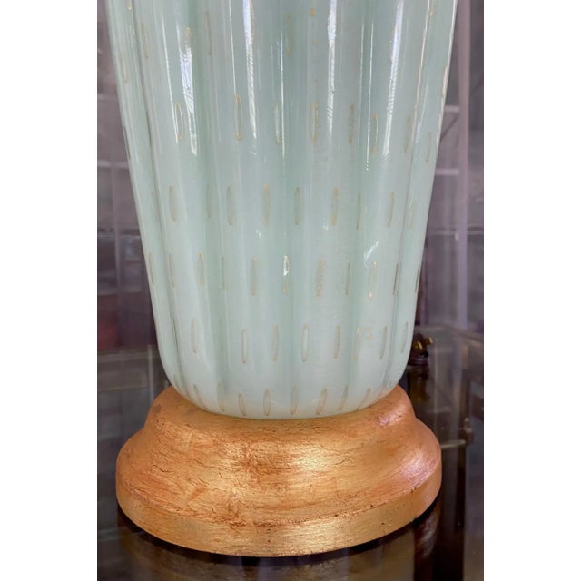 1950s 1950s Barbini Murano Seafoam Green Glass Table Lamp For Sale - Image 5 of 12