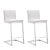 Parma White Vegan Leather & Steel Counter Stools - Set of 2 For Sale - Image 13 of 13