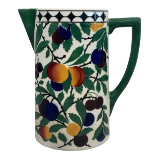 Antique Villeroy & Boch Wallerfangen Saar Basin Fruit Pitcher For Sale