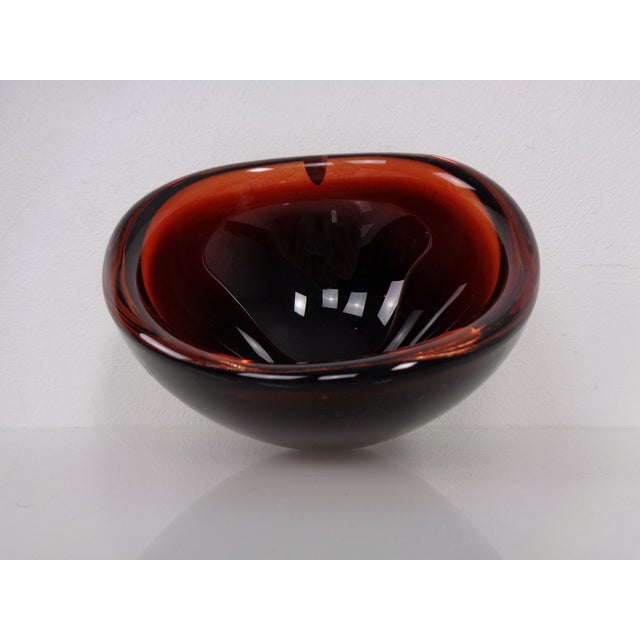 Swedish Burgundy Glass Bowl from Orrefors, 1960s For Sale - Image 15 of 18