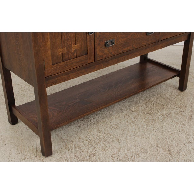 Stickley Mission Oak Arts & Crafts Sideboard W. Backsplash For Sale - Image 9 of 18